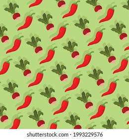 beets and chilies vegetables pattern