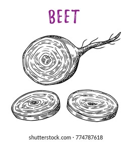 Beets, sketch of beets for salad