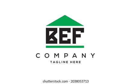 BEF creativo de tres letras logotipo inmobiliario vector 
