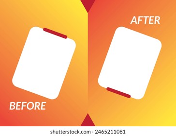 Before and after background template. easy compare evidence badges for marketing and Two team vector templates. abstract graphical element.