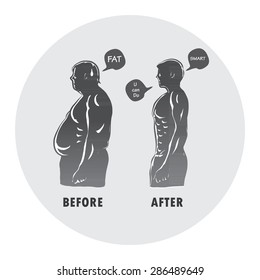 before and after body shape man
