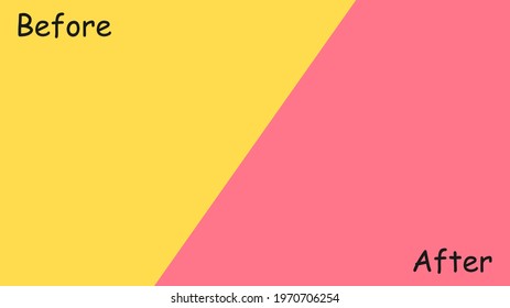 Before and after. Comparison banner with blank space. The path of progress.  Vector illustration
