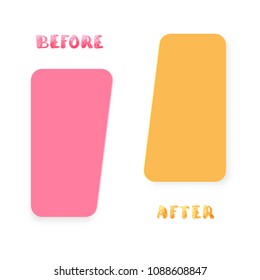 Before and After. Comparison banner with empty space. Template for graphic design. Vector illustration.