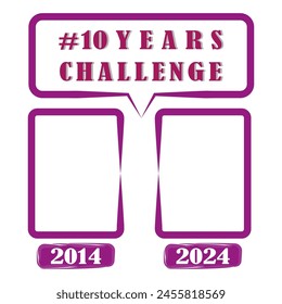 Before and After Comparison Template. Evolution of Time Concept. Year Milestone Frames. Vector illustration. EPS 10.