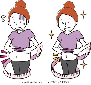 Before and after diet illustration