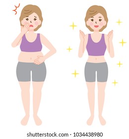 Before After Diet Weight Loss Illustration Stock Vector (Royalty Free ...