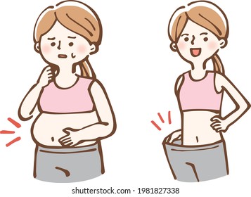 Before and After Dieting Illustration