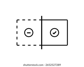
Before after icon isolated on white background.