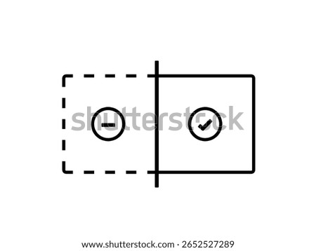 
Before after icon isolated on white background.