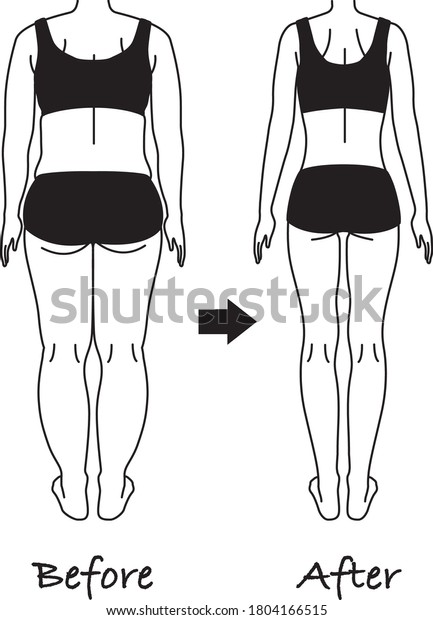 Before After Illustration Diet the Whole Stock Vector (Royalty Free ...