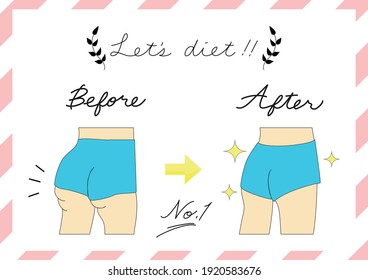 antes y después de la ilustración de pérdida de peso cadera corporal     dieta   cuerpo delgado