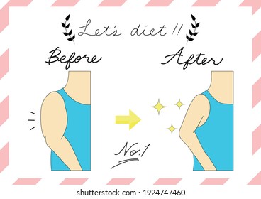 before and after illustration of weight loss body upper arm    diet   slim body