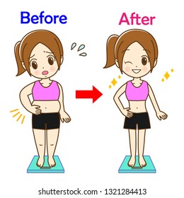 Before after a lady who dietted