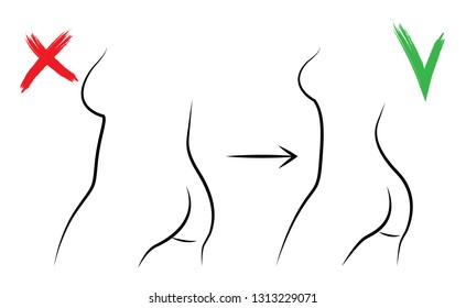 Before and after losing weight. Thick and slim female figure.