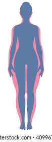 Before and after losing weight woman body silhouette Stock vector illustration