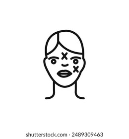 Antes y después de la inyección de neurotoxina logo símbolo Vector