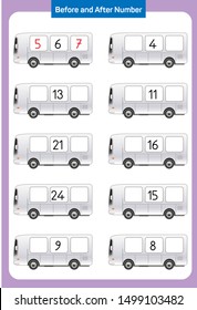 Before and after number. Practical Questions.