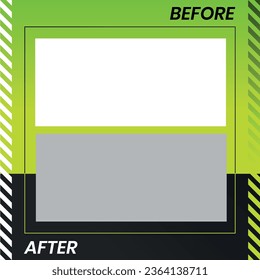  before and after photo frame gradient background vector before after template