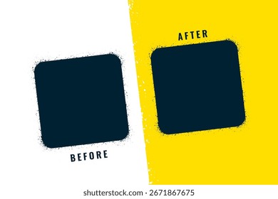 before and after photo frame template in battle concept vector