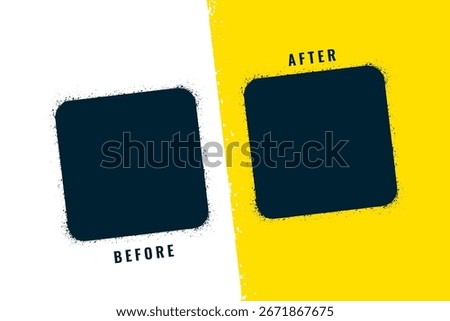 before and after photo frame template in battle concept vector