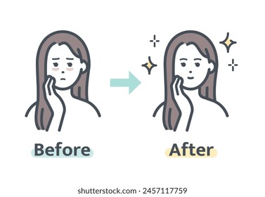 Before and after removing dark circles