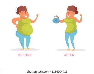 Before After Sport Vector Cartoon Isolated Stock Vector (Royalty Free ...