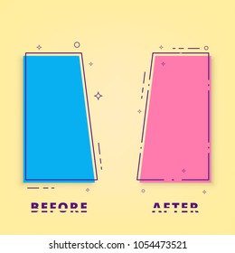 Before And After. Template Background. Vector Illustration.