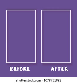 Before and After. Template background. Vector illustration.