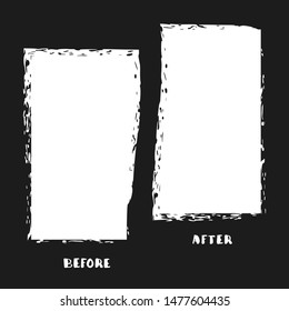 Before and After template. Comparison banner with copy space. Vector illustartion.
