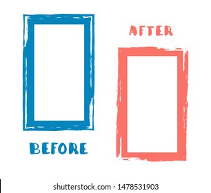 Before and After template. Comparison banner with copy space. Vector illustartion.