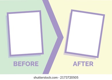 Before and After Template with Two Frames Simple Pastel Colors Vector Design