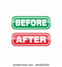 Before And After Text With Glossy Effect Vector