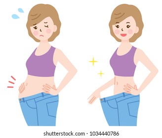 before and after weight loss illustration