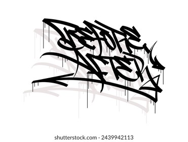 BEFORE AFTER word graffiti tag style