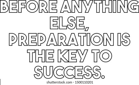 Before anything else preparation is the key to success