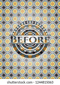 Before arabesque style badge. arabic decoration.