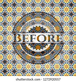 Before arabic badge background. Arabesque decoration.
