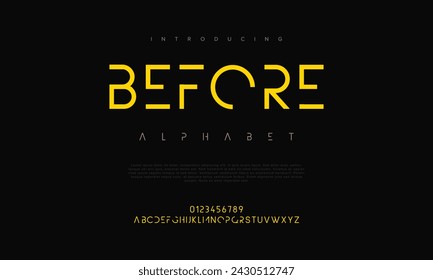 Before creative modern urban alphabet font. Digital abstract moslem, futuristic, fashion, sport, minimal technology typography. Simple numeric vector illustration
