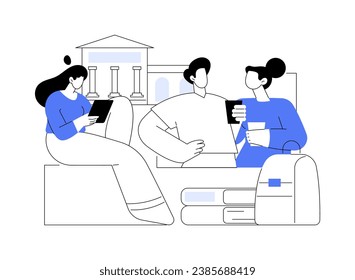 Before lecture isolated cartoon vector illustrations. Smiling teenagers talking before lecture, having fun at the university, educational process, modern student lifestyle vector cartoon.