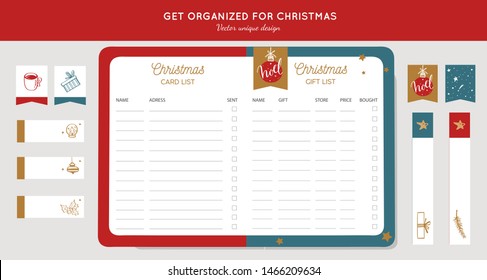 Before Merry Christmas Organizer Planner Notepad Stock Vector (Royalty