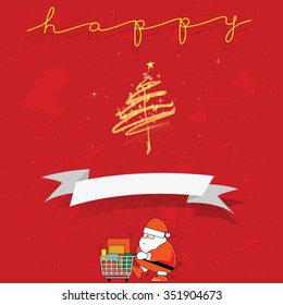 Before New Year season greeting, Santa's going to buy goods, and Santa distributed to the children.