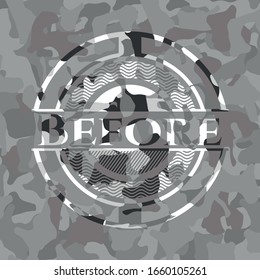 Before on grey camouflage texture