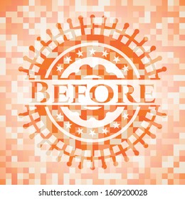Before orange mosaic emblem with background
