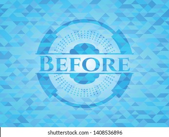 Before sky blue mosaic emblem