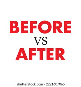 before vs after text on white background.