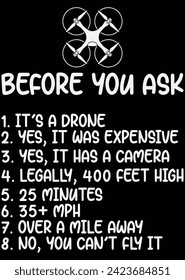 
Before You Ask It's A Drone eps cut file for cutting machine