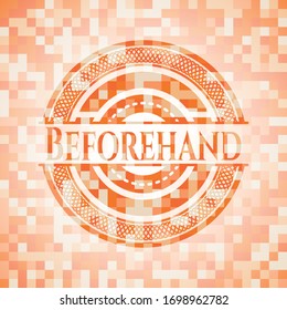 Símbolo abstracto de mosaico naranja de antemano
