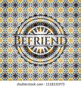 Befriend arabesque style emblem. arabic decoration.