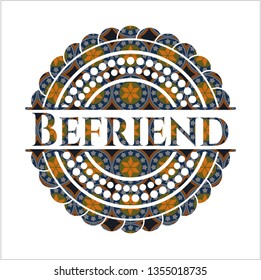 Befriend arabic emblem. Arabesque decoration.