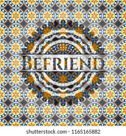 Befriend arabic emblem background. Arabesque decoration.